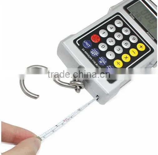 2013 New 7-in-1 Multi-function Digital Luggage Hanging Scale 110lb/0.045lb