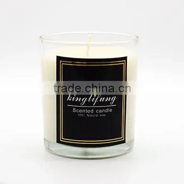 customized 100% natural soy wax candle in glass jar , scented candle,natural essence candle