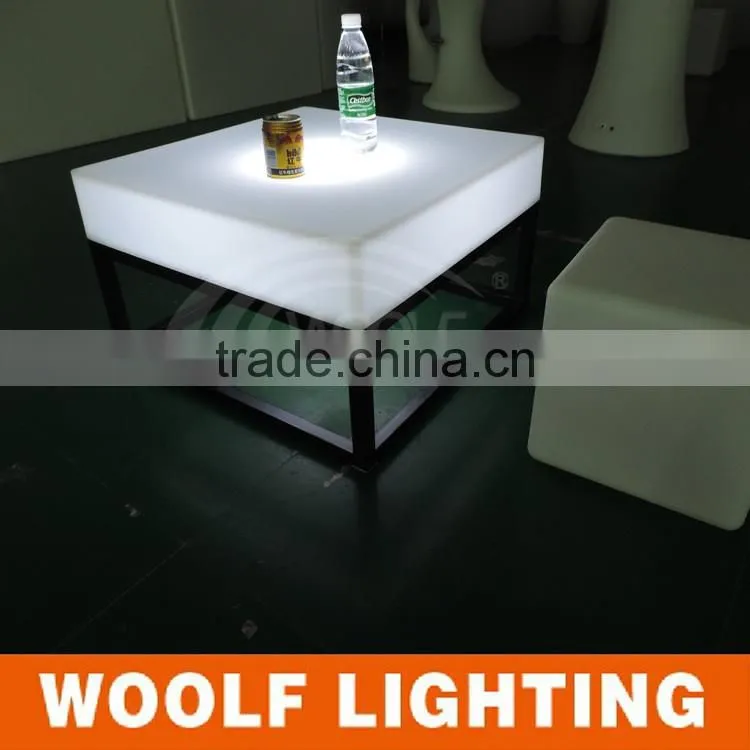 Super Modern Design Hotel leisure Time LED Colourful Glorious Square Coffee Table Tea Table