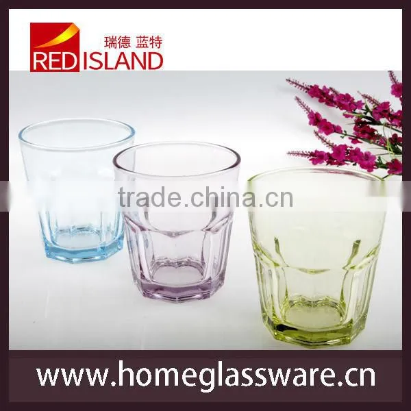 hotsale 325ml colorful drinking glass cup, shot glass tumbler