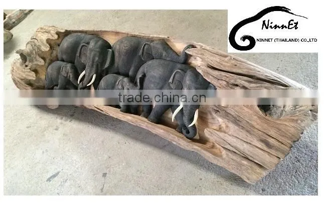 Wood Carved Elephant from Thailand