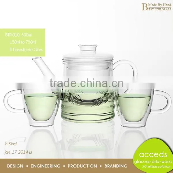 Foodgrade Newest Design Glass Microwavable New Fashion Teapot