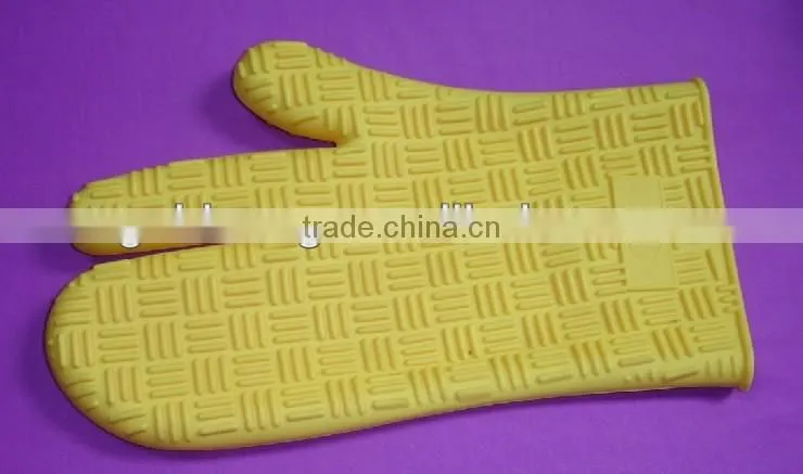 Silicone BBQ Glove Barbecue Heat Resistant Five Fingers Oven Mitts