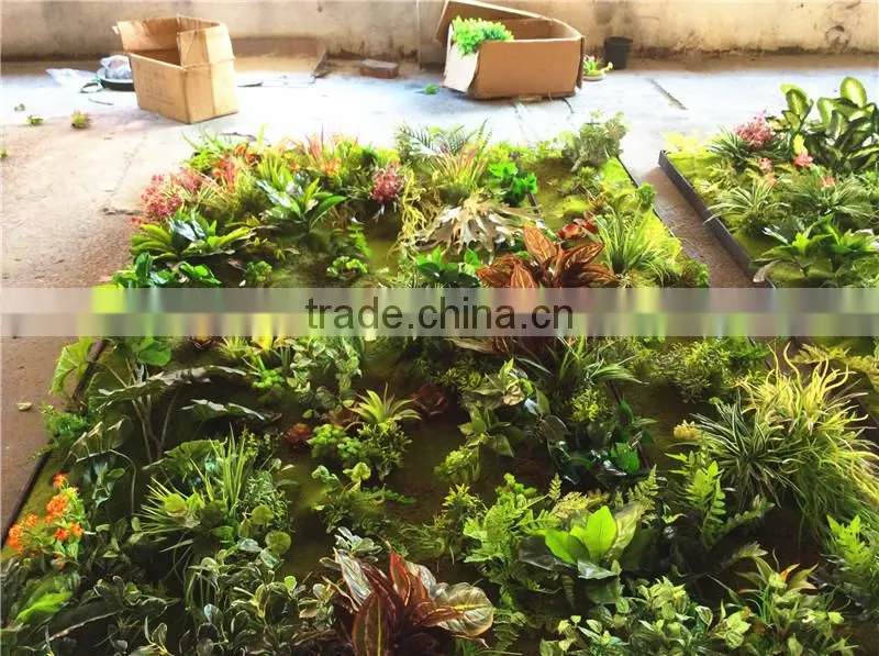 Home garden wedding decoration 200cm*100cm green original succulent with moss carpet grass wall E03 0506