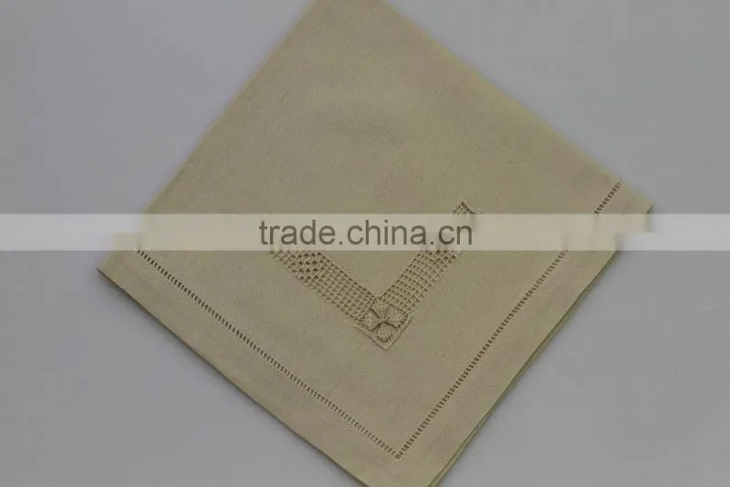 Luxurious 100% cotton embroidered table napkins with hemstitch, set of 6, various designs