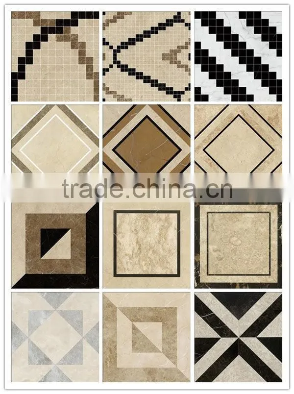 Natural modern marble art waterjet medallions tile design floor pattern