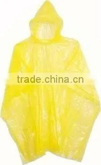 Plastic promotion rain poncho with hood