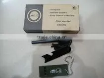Outdoor Survival Magnesium Flint Stone Fire Starter Lighter Kit + Whistle