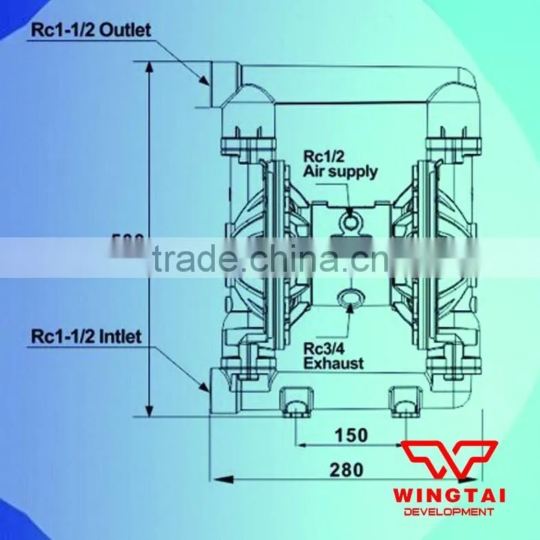 Standard Pneumatic PTFE Diaphragm Pump BML-40