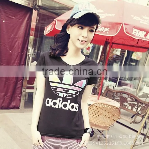 Print custom fashion ladies basic t-shirt design wholesale china Cabbage price come on
