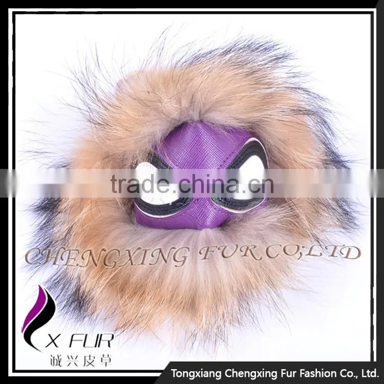 CX-R-48D Long Hair Fashion Cheap Genuine Raccoon Fur Keyring