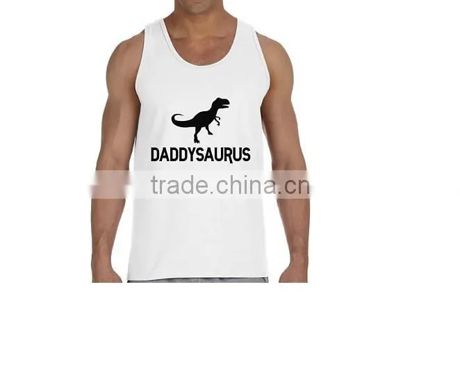 2017Wholesale Plain Cotton Men Sport Gym Fitness Tank Tops T-Shirt