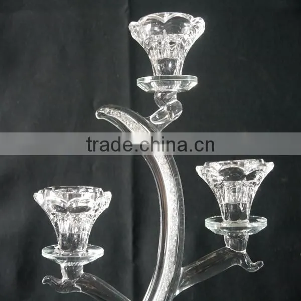 New Design K9 Crystal Candle Holder,3Tips Crystal Votive Candle Holder For Wedding Or Home Decoration