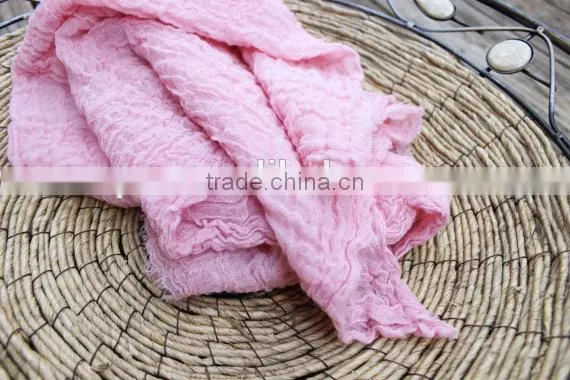 Eco-friendly Customized Baby pink and white cheesecloth photography prop baby photo prop Hand dyed christmas gift wrap