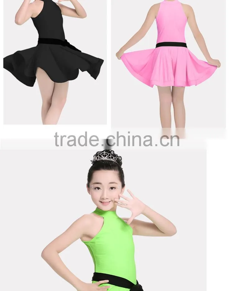 Summer Children's Latin Dance Dress Girls round neck Rumba Tango Sasa Samba ballroom performance costume