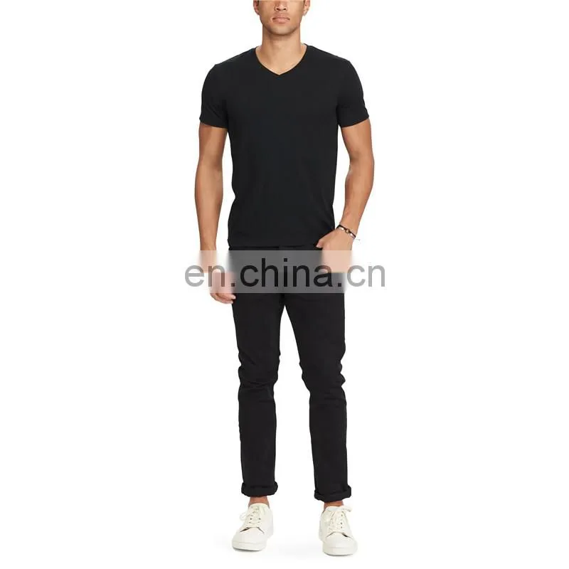 Short Sleeve Style t-shirt 100% cotton jersey 30/1 with V-neck
