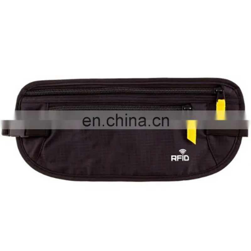 Rfid Protection Travel Waterproof Nylon Security Money Belt