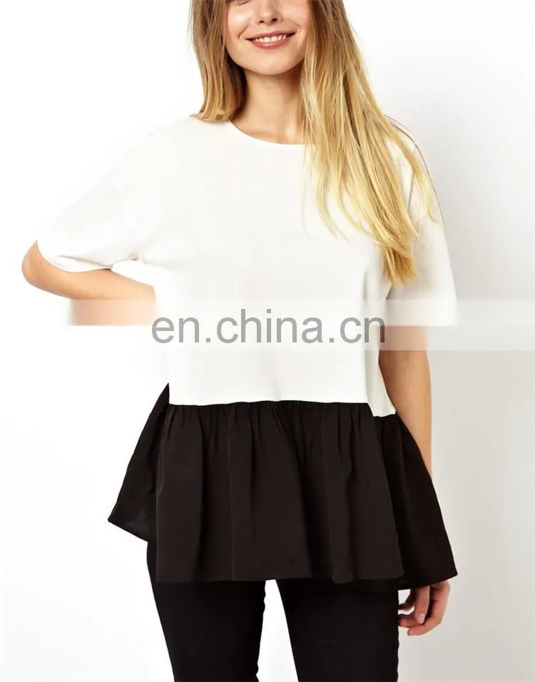 Oversized Peplum Top , korean style women clothing