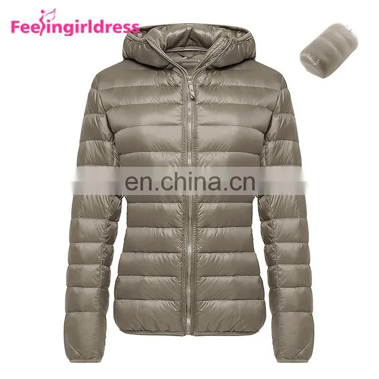 Best Selling Winter Ultra Light Red Women Goose Down Jacket For Winter