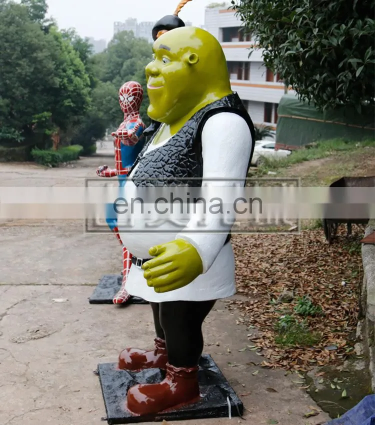 Customized fiberglass Shrek statue for sale