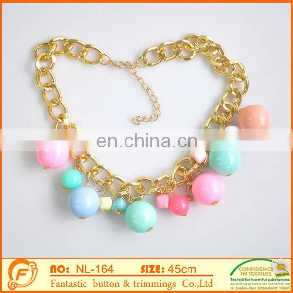 metal gold chain necklace with fringe for women decoration