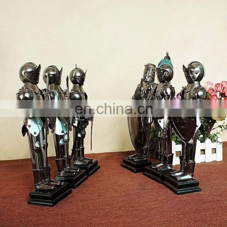 Custom warrior metal crafts armor samurai knight figures soldier metal art warrior corporate anniversary gifts