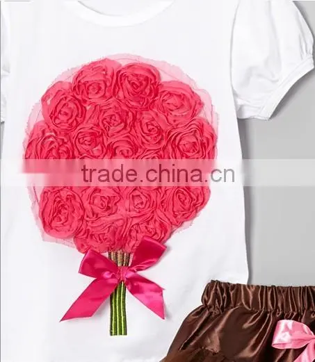 2014 new, three-dimensional flower girls, short-sleeved dress gauze tutu
