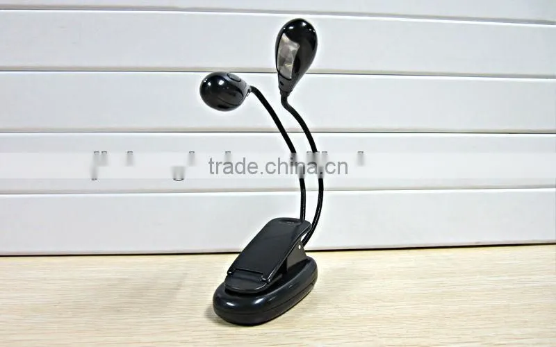 Portable two LED Folding Book Light with Clip