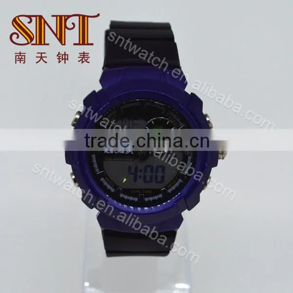 Hot sale plastic case PU band ana-digital watch