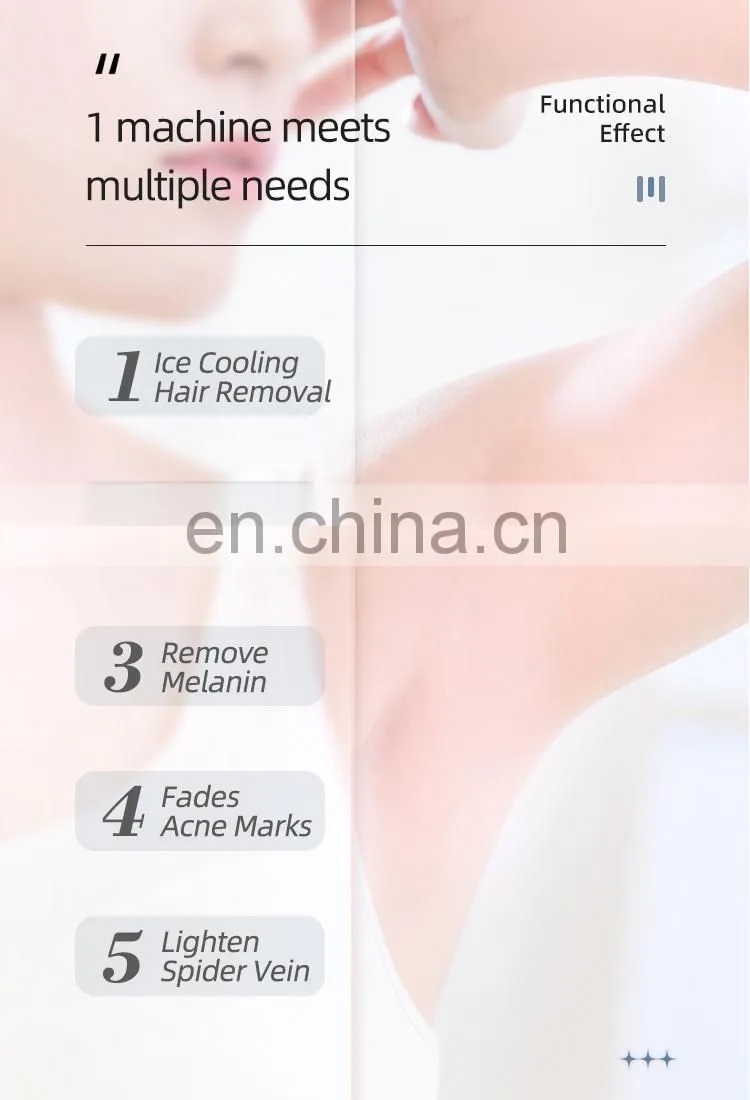 Painless Permanent Ice Cooling IPL Sapphire Crystal Laser Hair Removal Machine New Ice Cool IPL for salon