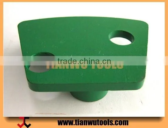 Two thread hole concrete grinding and polishing block