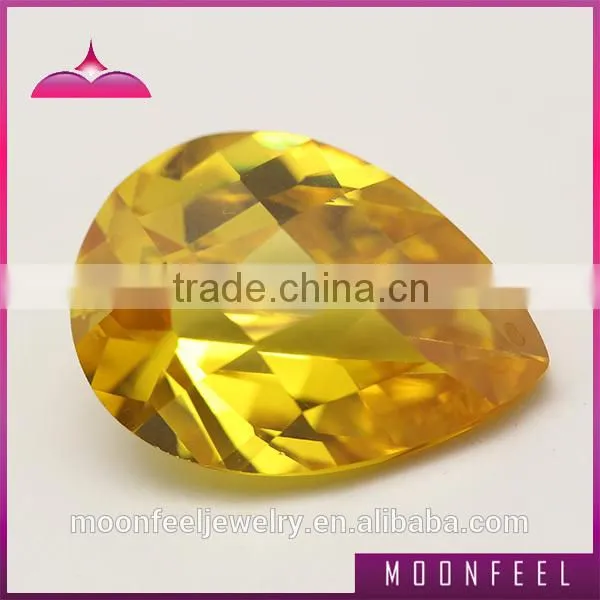 pear cut cz faceted golden stone gems