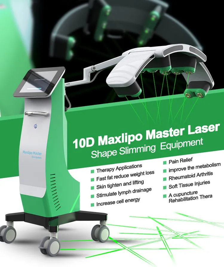 Top Sales 532nm Green Light 635 Red Light Therapy Laser Machine10d Maxlipo Master System Lipolaser for Body Shape Slimming