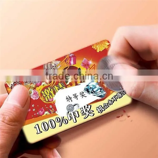 pvc lucky scratch card