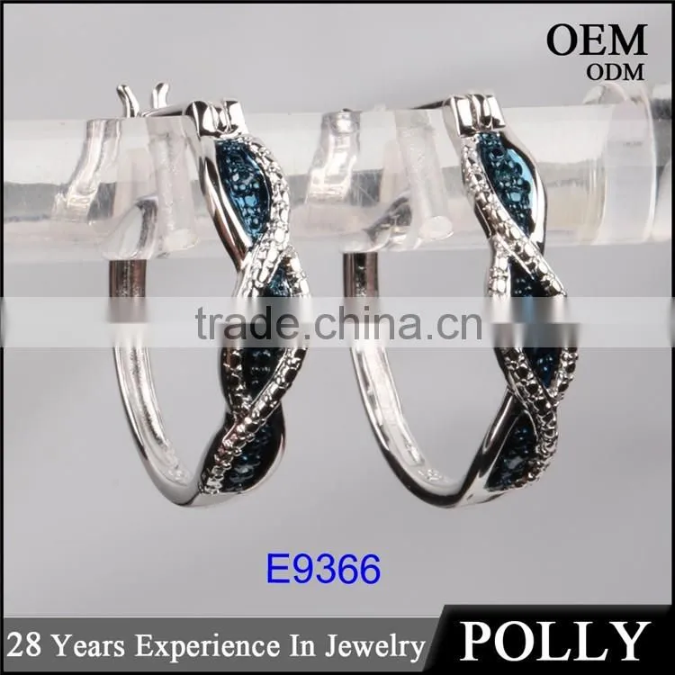 Newest design 925 pure silver hoop earring for modern lady