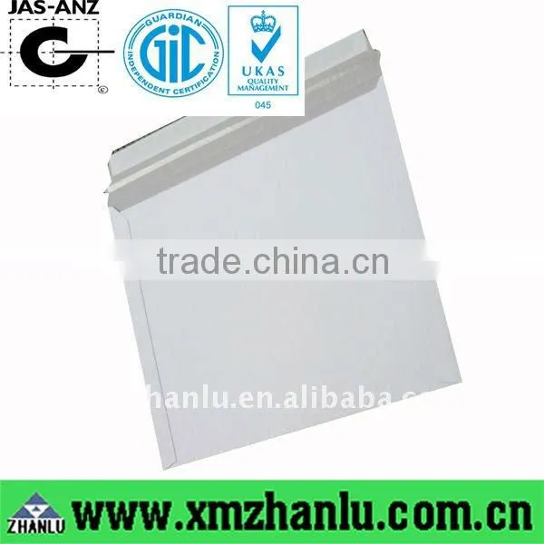 White board envelope made of 400gsm white lined chip board