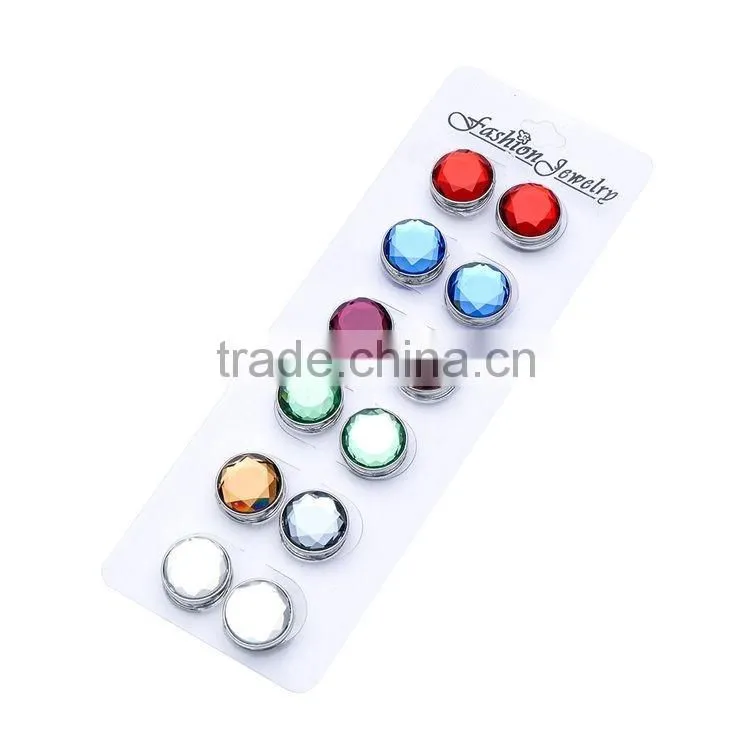 Crystal Gifts The New Muslim Scarf Accessories Mixed Colors Rhinestone Magnet Brooch PDJ0083