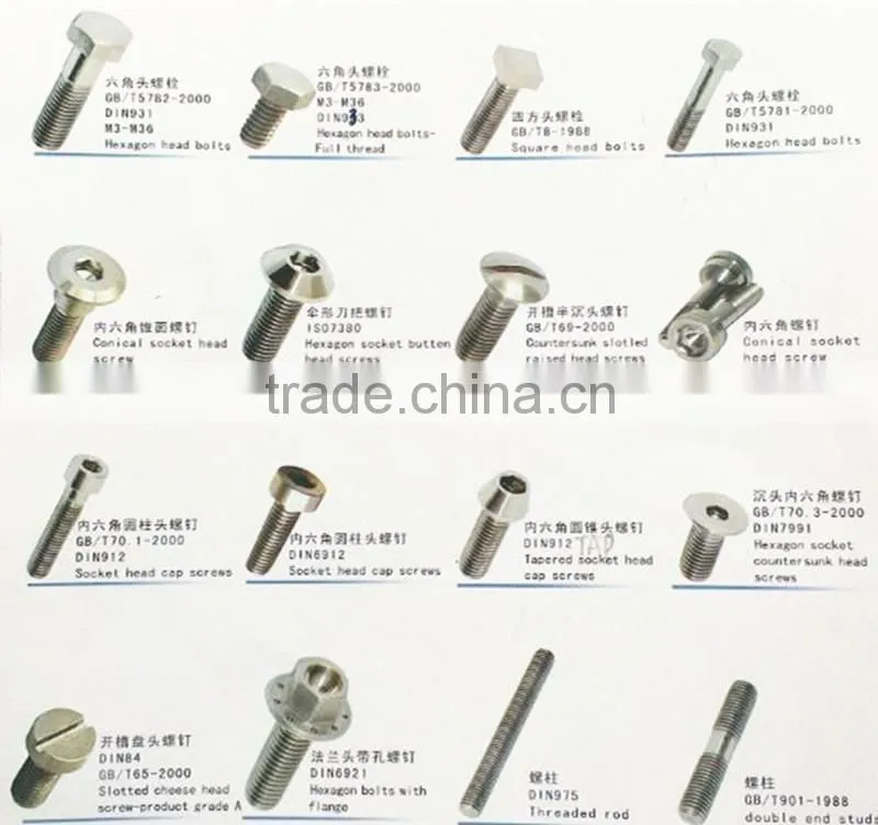 Gr2 Gr5 Red Titanium Bolt