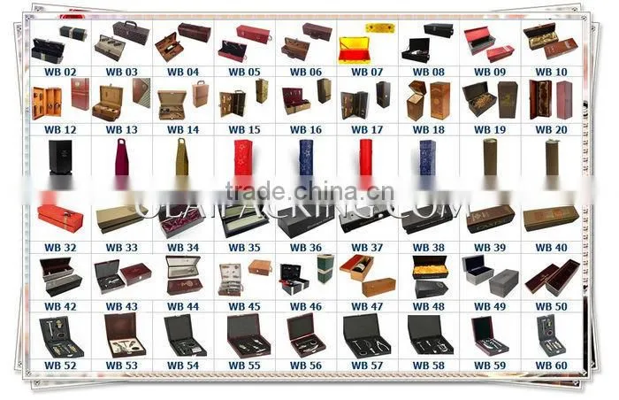 1 bottle,2 bottle,6 bottle stock Pu leather cover wood wine gift box