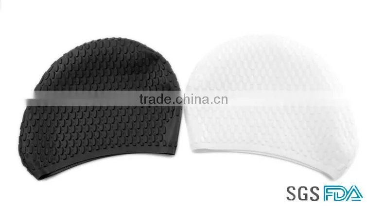 LOW MOQ Custom Silicone Swim Cap, Waterproof adult swimming cap
