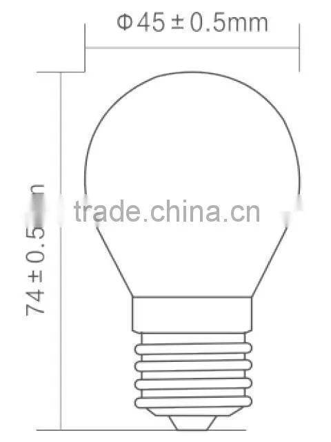 led bulb 4w Hot sale CE ROHS ERP Classic design G45 plastic 5w led bulb e27