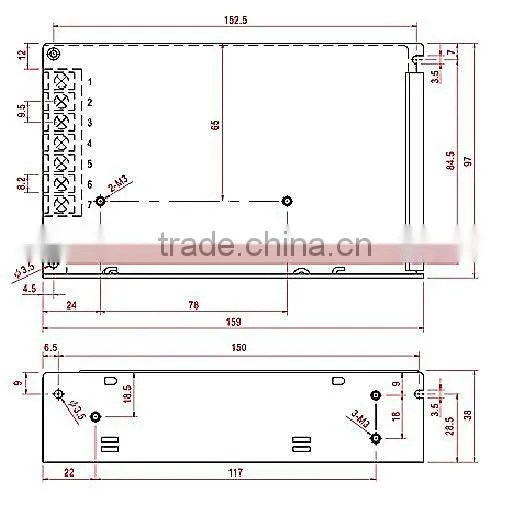 75W S-75W-15V cctv switch mode power supply 5v 12v 15v 24v