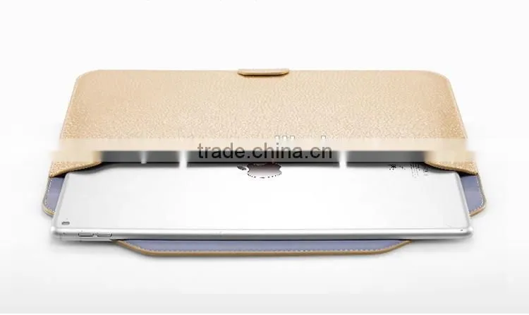 for iPad Pro 12.9 leather Sleeve with kick Stand, Wallet Sleeve Case for Macbook 12 inch, Ultrathin Carrying Bag with Stand