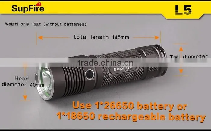 Supfire L5 hot sale high quality waterproof led torch