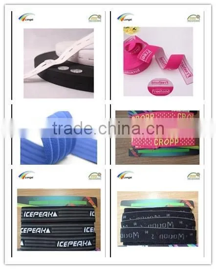 garment accessories 2.5cm White high strength polyester elastic webbing