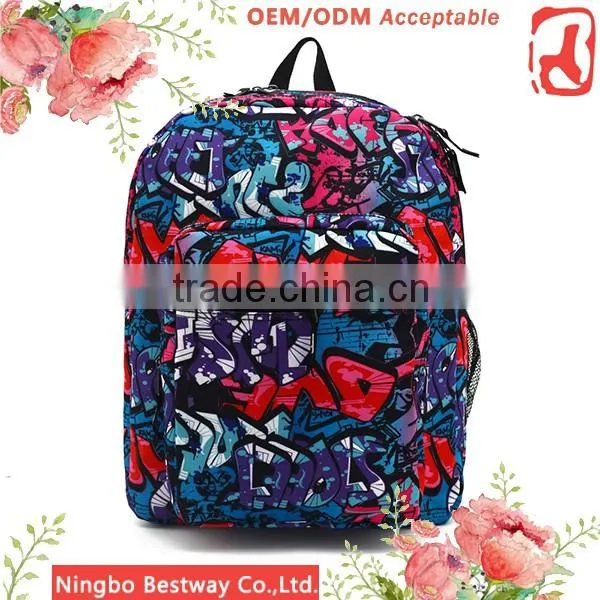 Young people daily backpack, top roll canvas rucksack backpack for girls