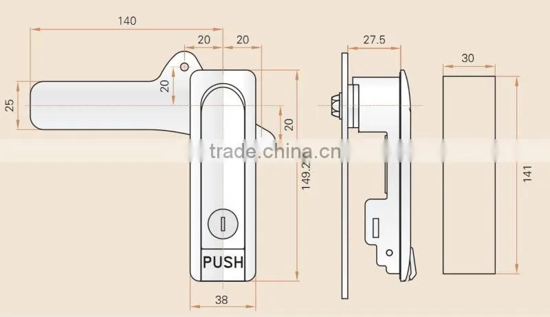 SAIP/SAIPWELL 2014 Hot Sales Surface Lock Sliding Door Lock Electronic Cylinder Lock