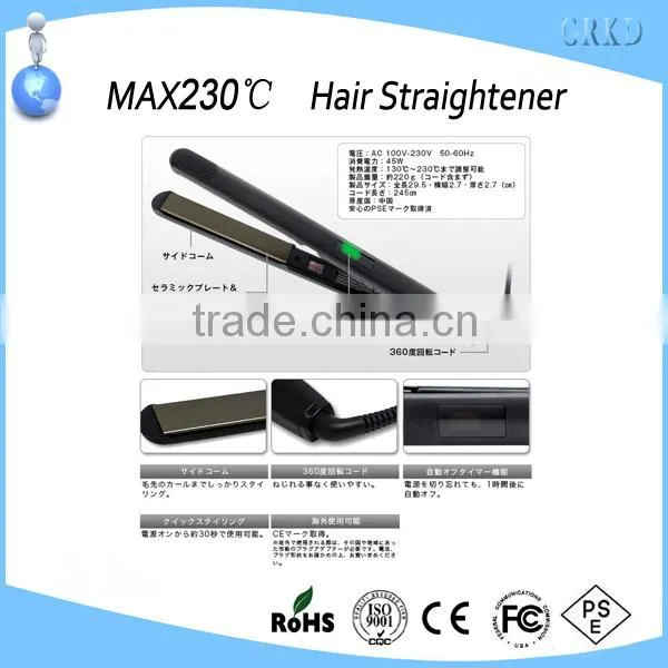 Top quality personalized hair straightener hair flat iron for beauty