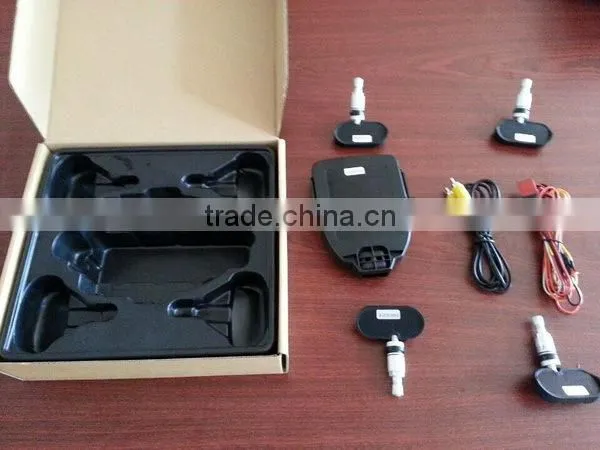 Factory wholesale wireless TPMS in radio DVD navigation display tire pressure and temperature data of four tires