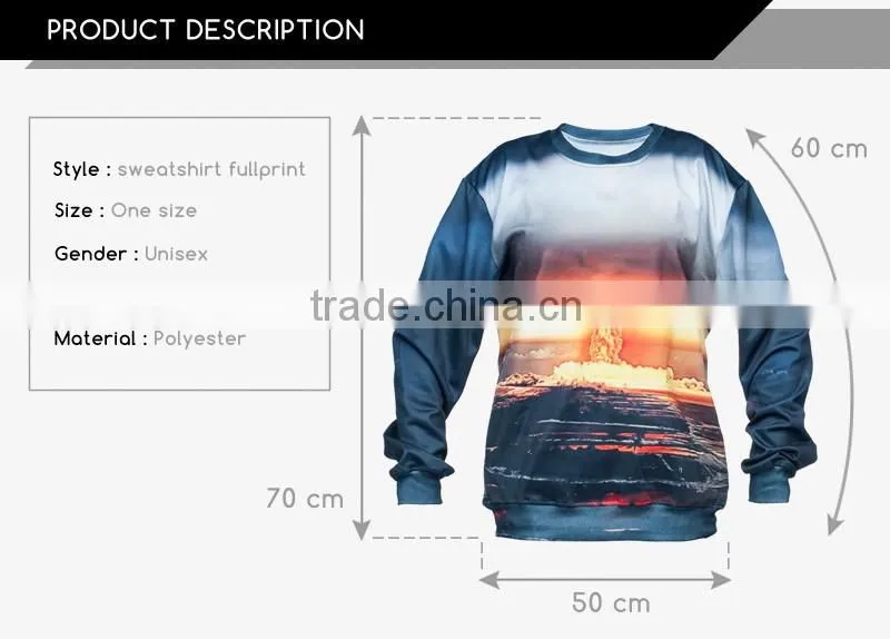 fashion natural high quality 3d digital print fullprint crewneck sweatshirt spring autumn unisex custom oversized pullover